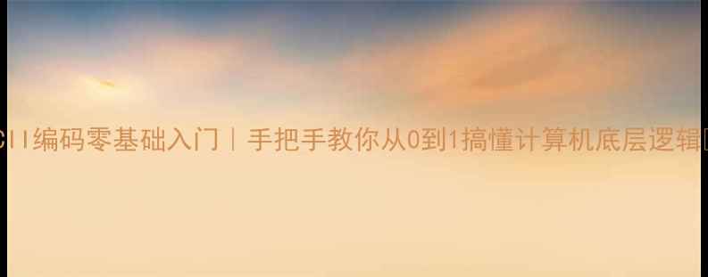 图片 ASCII编码零基础入门｜手把手教你从0到1搞懂计算机底层逻辑✨2