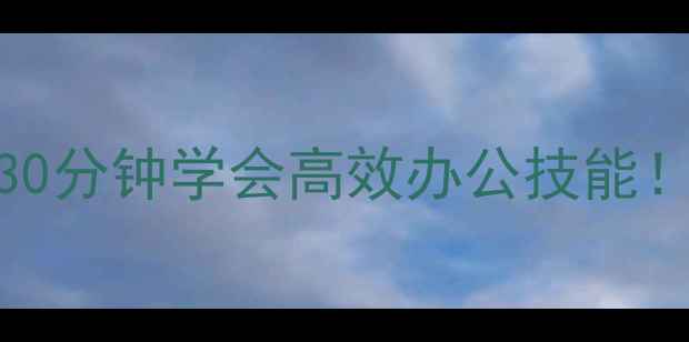 图片 Excel零基础保姆级教程｜30分钟学会高效办公技能！手把手教你从入门到精通2