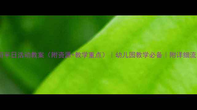 图片 ✨中班半日活动教案（附资源+教学重点）｜幼儿园教学必备｜附详细流程🌟2