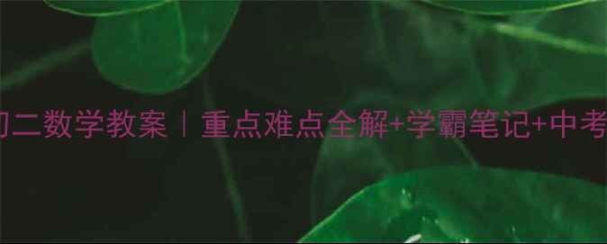图片 ✨北师大版初二数学教案｜重点难点全解+学霸笔记+中考提分攻略📚1