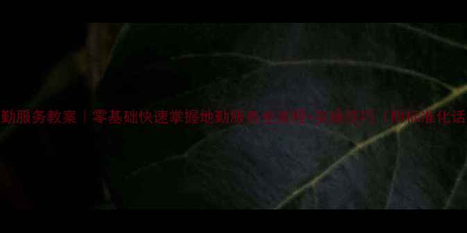 图片 ✨民航地勤服务教案｜零基础快速掌握地勤服务全流程+实操技巧（附标准化话术模板）