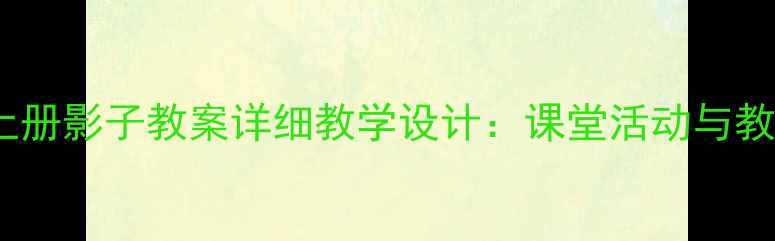 图片 一年级上册影子教案详细教学设计：课堂活动与教学策略2