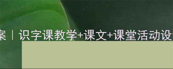 图片 一年级语文小鞋教案｜识字课教学+课文+课堂活动设计（附电子资源）2