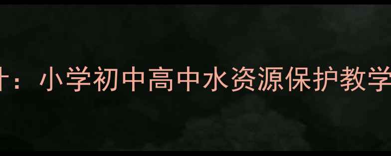 图片 世界水日主题教案设计：小学初中高中水资源保护教学方案（附活动案例）1