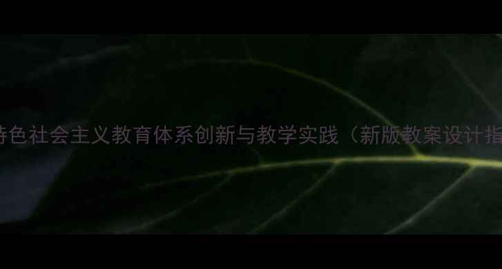 图片 中国特色社会主义教育体系创新与教学实践（新版教案设计指南）2