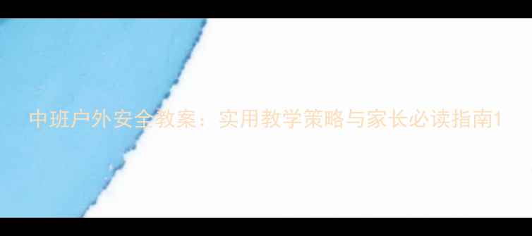 图片 中班户外安全教案：实用教学策略与家长必读指南1