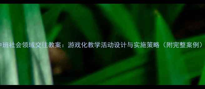 图片 中班社会领域交往教案：游戏化教学活动设计与实施策略（附完整案例）2