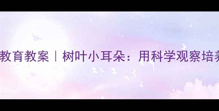 图片 中班自然教育教案｜树叶小耳朵：用科学观察培养幼儿力2