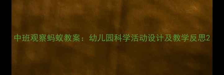 图片 中班观察蚂蚁教案：幼儿园科学活动设计及教学反思2