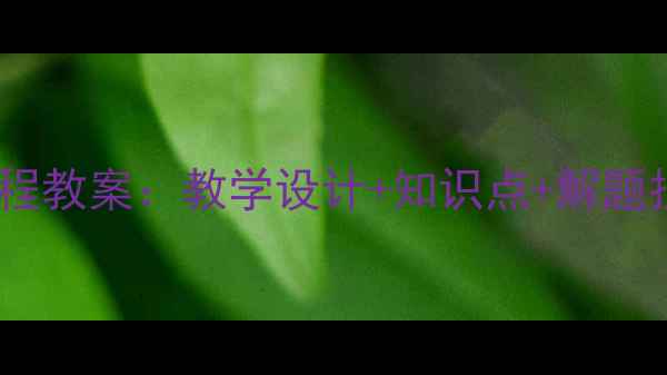 图片 二元一次方程教案：教学设计+知识点+解题技巧全攻略1