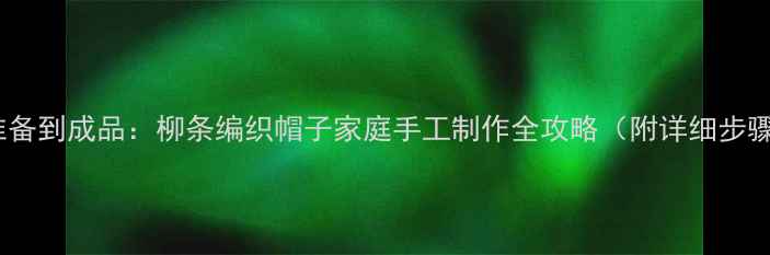 图片 从材料准备到成品：柳条编织帽子家庭手工制作全攻略（附详细步骤图解）2
