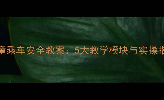 图片 儿童乘车安全教案：5大教学模块与实操指南