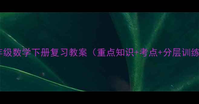 图片 六年级数学下册复习教案（重点知识+考点+分层训练）2