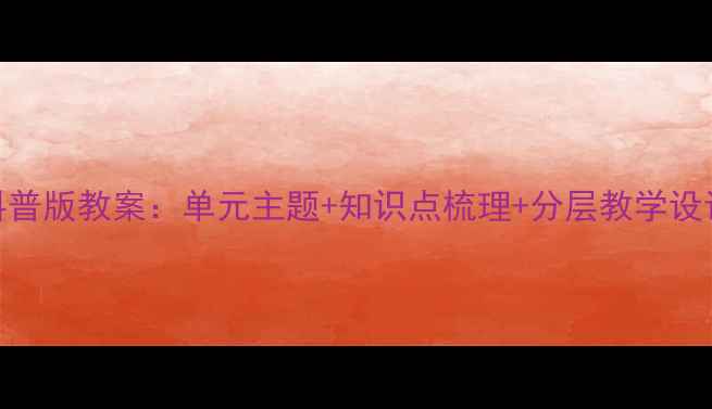 图片 六年级英语下册科普版教案：单元主题+知识点梳理+分层教学设计（附课时安排）