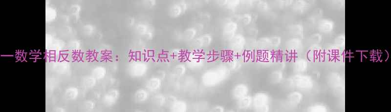 图片 初一数学相反数教案：知识点+教学步骤+例题精讲（附课件下载）1