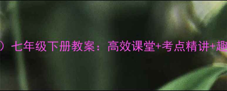 图片 初中英语（人教版）七年级下册教案：高效课堂+考点精讲+趣味练习（附课件）