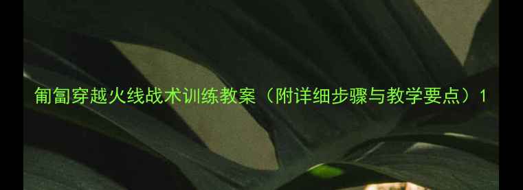 图片 匍匐穿越火线战术训练教案（附详细步骤与教学要点）1
