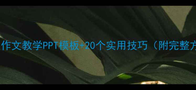 图片 四年级作文教学PPT模板+20个实用技巧（附完整方案）1