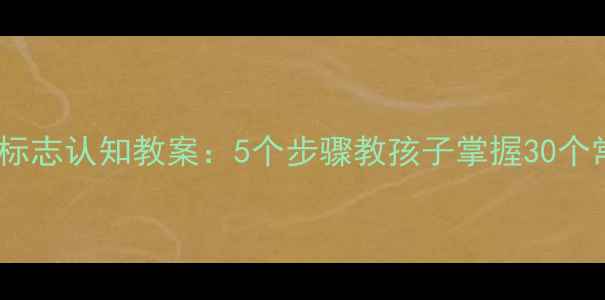 图片 大班安全标志认知教案：5个步骤教孩子掌握30个常见标识2