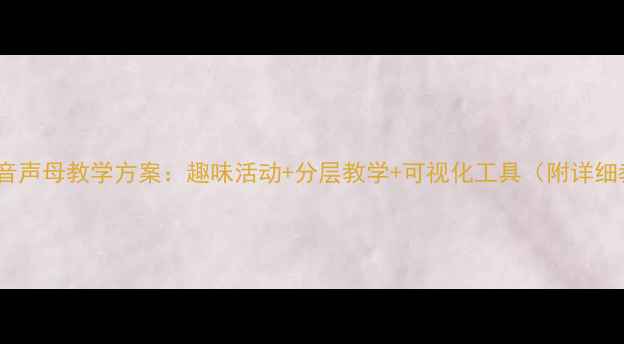 图片 大班拼音声母教学方案：趣味活动+分层教学+可视化工具（附详细教案）1