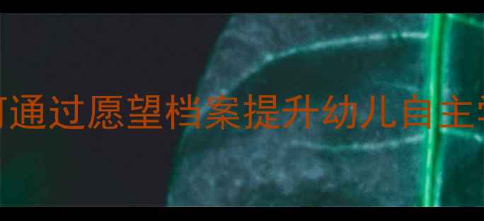 图片 大班教案设计指南：如何通过愿望档案提升幼儿自主学习能力（附完整方案）