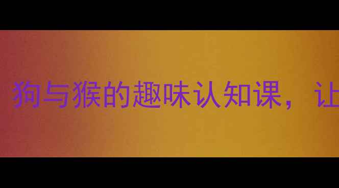 图片 大班教案🐶🐒动物科学：狗与猴的趣味认知课，让孩子边玩边学认知差异1