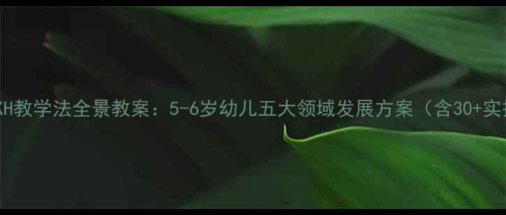 图片 学前班GKH教学法全景教案：5-6岁幼儿五大领域发展方案（含30+实操活动）