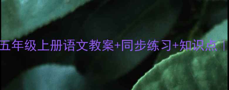 图片 完整版湘教版五年级上册语文教案+同步练习+知识点｜教师必备资源