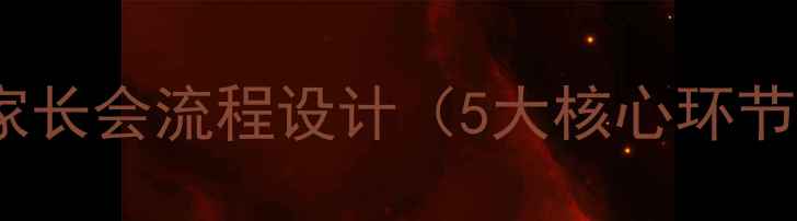 图片 小学四年级家长会流程设计（5大核心环节+实用模板）