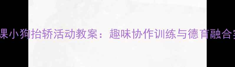 图片 小学德育课小狗抬轿活动教案：趣味协作训练与德育融合实践指南2