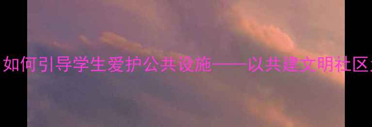 图片 小学德育课教案：如何引导学生爱护公共设施——以共建文明社区为主题的教学方案