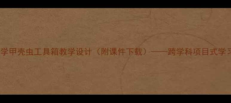 图片 小学科学甲壳虫工具箱教学设计（附课件下载）——跨学科项目式学习方案1