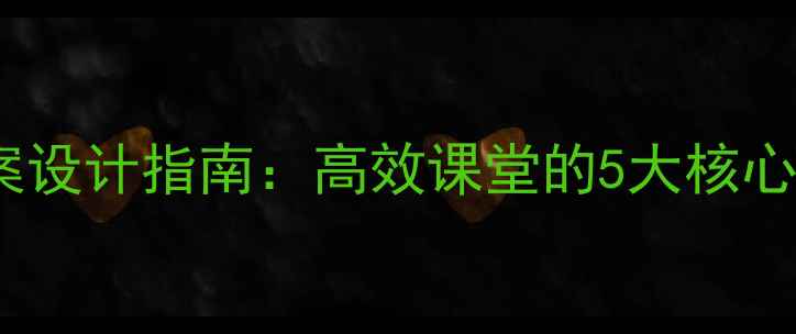 图片 小学英语微课教案设计指南：高效课堂的5大核心要素与实用案例1