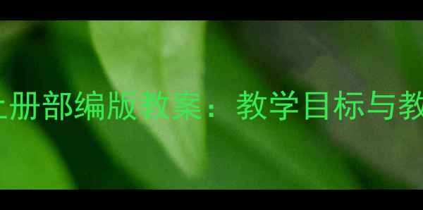 图片 小学语文一年级上册部编版教案：教学目标与教学资源整合指南2