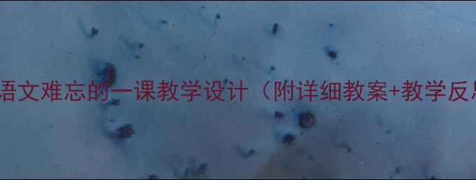 图片 小学语文难忘的一课教学设计（附详细教案+教学反思）1