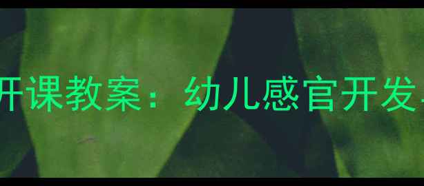 图片 小班五官认知公开课教案：幼儿感官开发与互动教学方案2