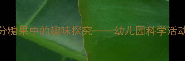 图片 小班科学教案：分糖果中的趣味探究——幼儿园科学活动设计与实践案例