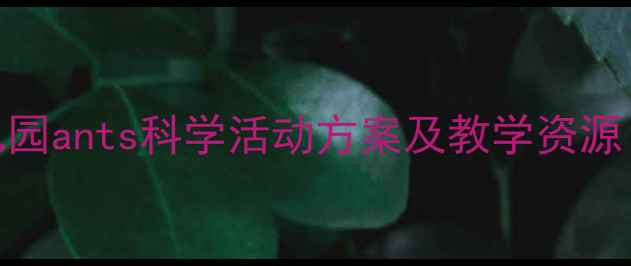 图片 小班科学蚂蚁教案：幼儿园ants科学活动方案及教学资源（附视频+观察记录表）1