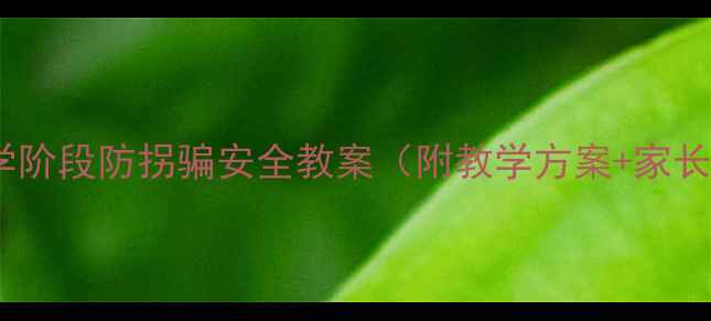 图片 幼儿园及小学阶段防拐骗安全教案（附教学方案+家长指导手册）1