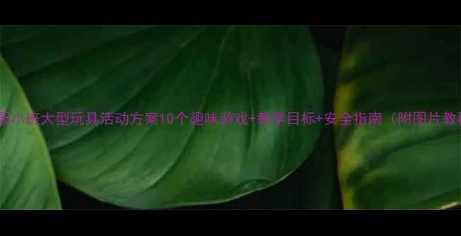 图片 幼儿园小班大型玩具活动方案10个趣味游戏+教学目标+安全指南（附图片教程）2