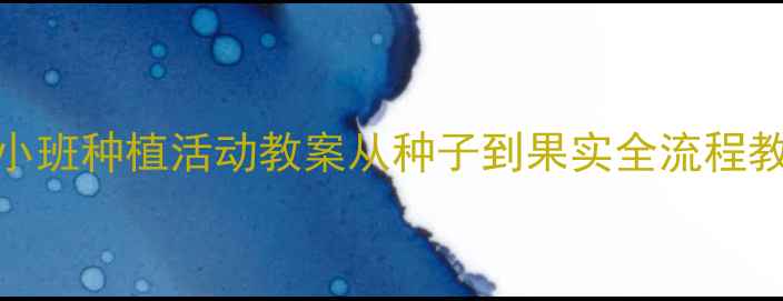 图片 幼儿园小班种植活动教案从种子到果实全流程教学指南