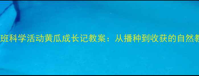 图片 幼儿园小班科学活动黄瓜成长记教案：从播种到收获的自然教育实践1
