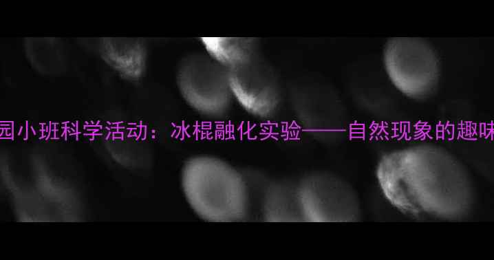 图片 幼儿园小班科学活动：冰棍融化实验——自然现象的趣味教案