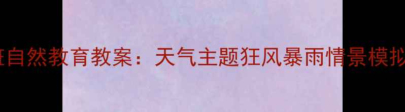 图片 幼儿园小班自然教育教案：天气主题狂风暴雨情景模拟教学实践2