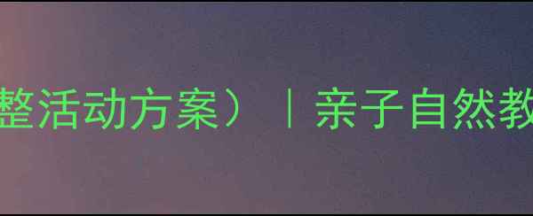 图片 幼儿园小班钓鱼教案（附完整活动方案）｜亲子自然教育实践指南｜附教学资源包