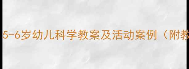 图片 幼儿园科学活动设计：5-6岁幼儿科学教案及活动案例（附教学目标与评价方法）2