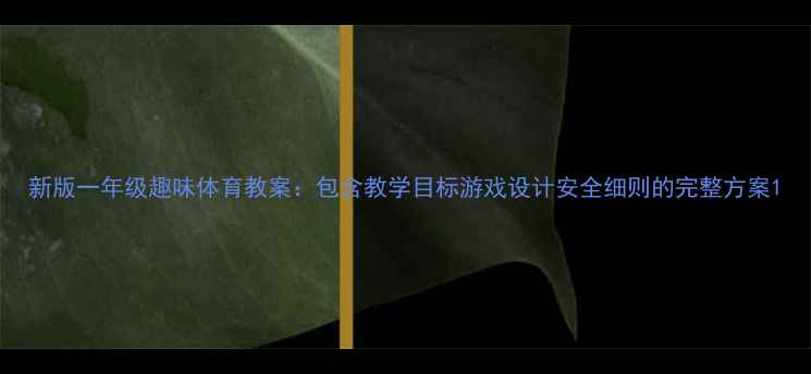 图片 新版一年级趣味体育教案：包含教学目标游戏设计安全细则的完整方案1