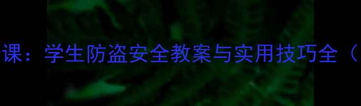 图片 校园安全必修课：学生防盗安全教案与实用技巧全（附教学方案）