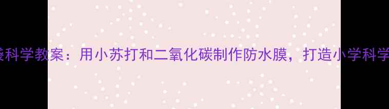 图片 烧不破的塑料袋科学教案：用小苏打和二氧化碳制作防水膜，打造小学科学课趣味实验课1