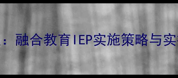图片 特殊幼儿教育教案：融合教育IEP实施策略与实操指南（含案例）